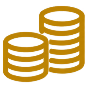 Nidhi and coin stack icon